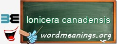 WordMeaning blackboard for lonicera canadensis